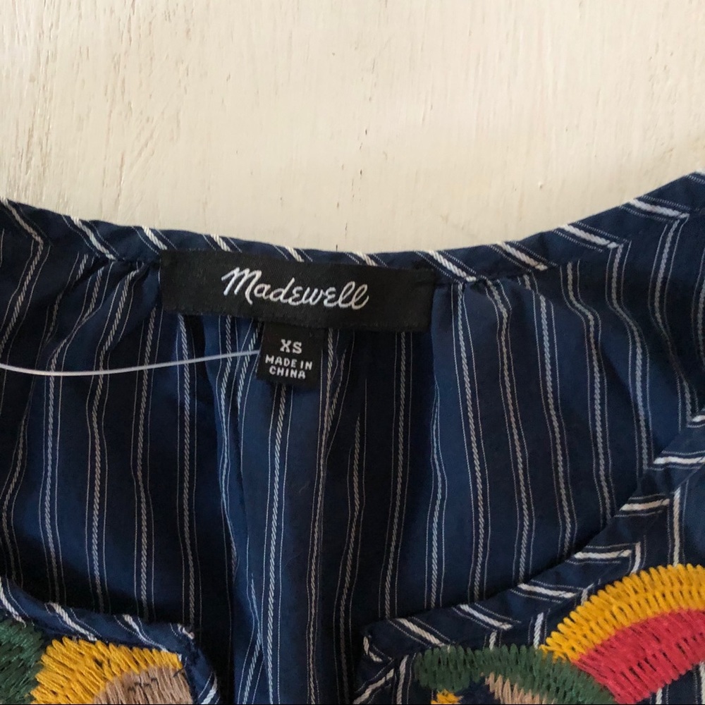 Madewell Embroidered Floral Fable Peasant Top - Picture 6 of 7